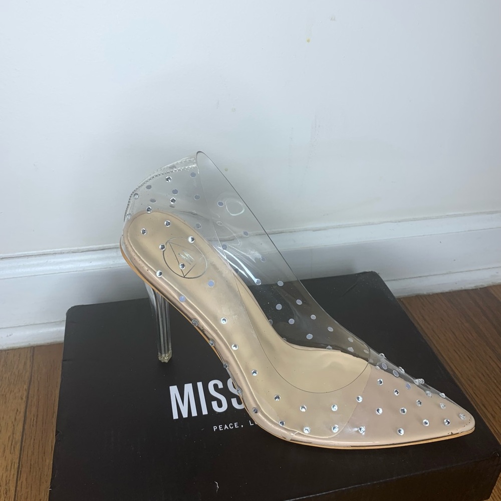 Missguided Clear Rhinestone Pumps 💎 - Picture 5 of 5